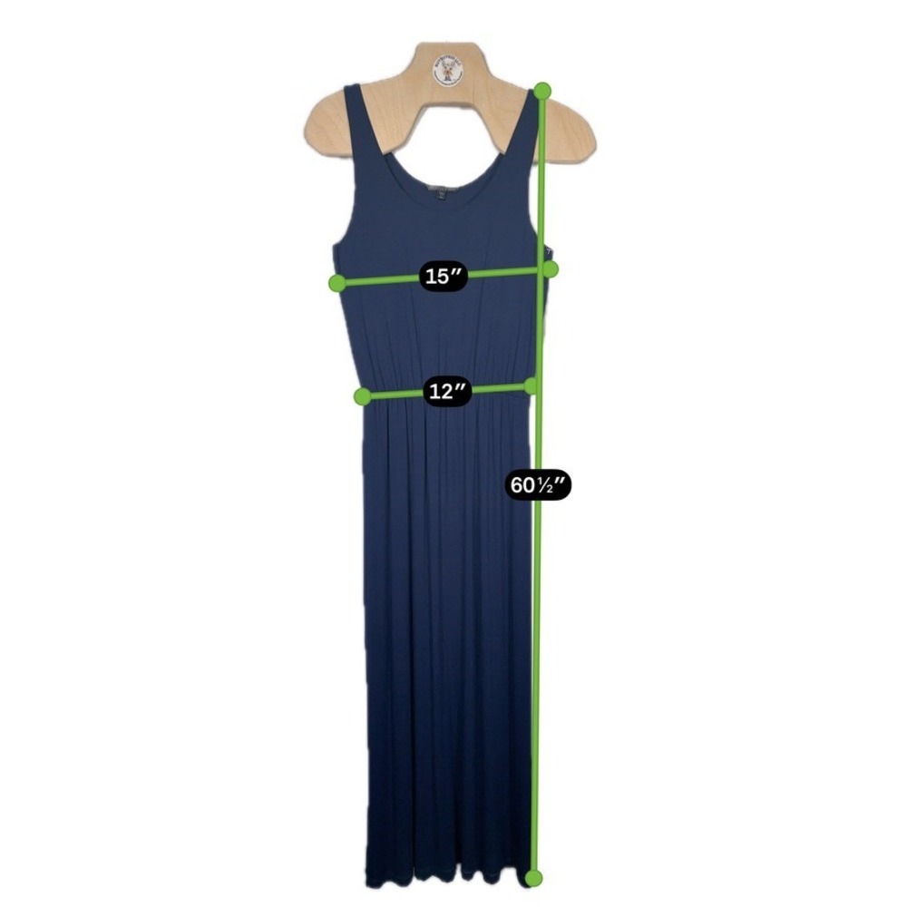 Felicity & Coco Navy Maxi Dress XS Sleeveless Elastic Waist Resort Cover Up - Picture 6 of 6